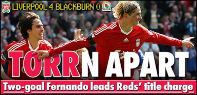 Liverpool, aproape de titlu dupa 20 de ani! Vezi dubla lui Torres din Liverpool 4-0 Blackburn_1