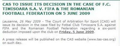 S-a decis, se AMANA: Decizia TAS in cazul Timisoarei se va anunta pe 5 iunie!_1