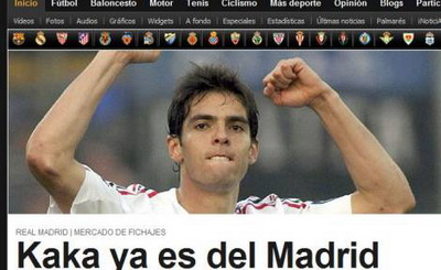 Presa spaniola: "KAKA e  jucatorul Realului pentru 65 de milioane de euro!"_1