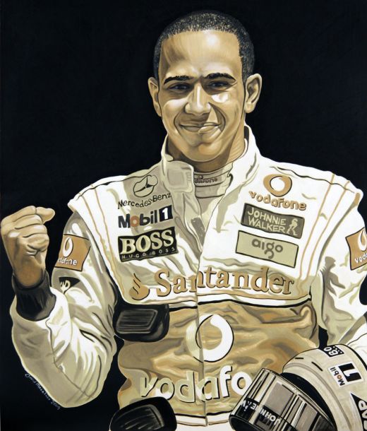 Hamilton, pictat in uleiul de motor luat chiar din masina care l-a facut campion mondial!_2