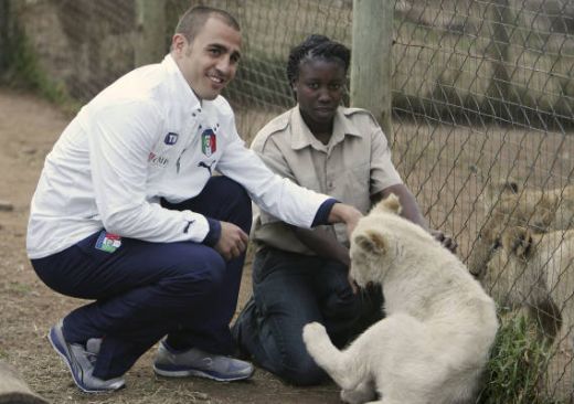 Italienii se antreneaza cu leii! Vezi superfoto cu Toni, De Rossi si Cannavaro in Africa!_3