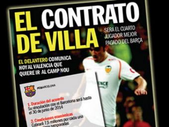 D.Villa: &quot;Nu vreau sa ma transfer decat la&nbsp;Barcelona!&quot; Vezi aici contractul lui cu Barca!