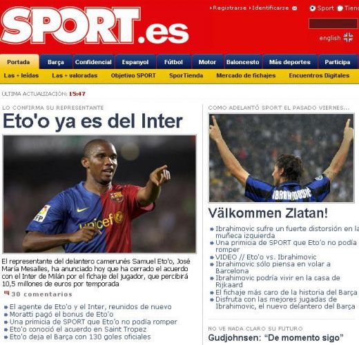 Gazzetta dello Sport: "Etoo e jucatorul lui Inter!"_7
