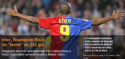 Gazzetta dello Sport: "Etoo e jucatorul lui Inter!"_1
