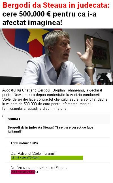 Fanii tin cu Bergodi in razboiul cu Steaua: "Steaua trebuia sa aiba rabdare cu Bergodi!"_2
