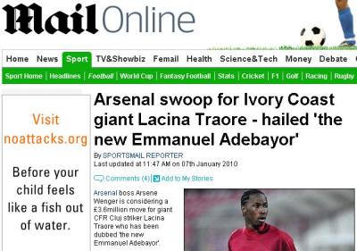 Daily Mail: "Wenger vrea sa faca din Lacina Traore un star, un nou Adebayor!"_1