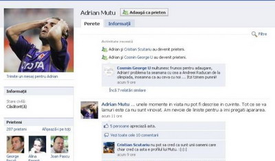 Adrian Mutu Facebook Fiorentina
