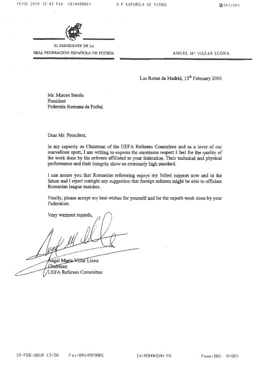 UEFA nu permite FRF sa aduca arbitri straini! Vezi scrisoarea primita de Sandu!_2