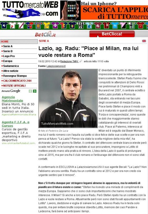 AC Milan il vrea pe Radu Stefan: "Milan il place, dar el vrea sa ramana la Lazio"_2