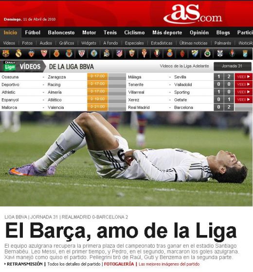Presa din Madrid, dupa Real 0-2 Barca: AS: "Barca, maestra Spaniei" Marca: "Total superioara lui Real"_2