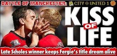VIDEO Scholes loveste din nou in prelungiri! Manchester City 0-1 Manchester United!_1