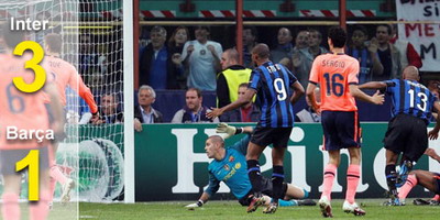 Chivu si Inter, aproape de finala! Inter 3-1 Barcelona! Vezi golurile 3D!_1