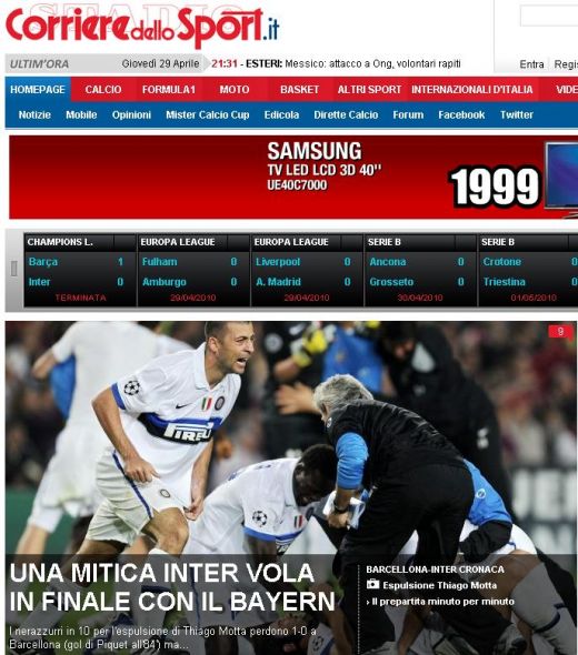 Corriere dello Sport: "Inter este MITICA!" / Gazzetta: "Sunteti niste eroi!"_2