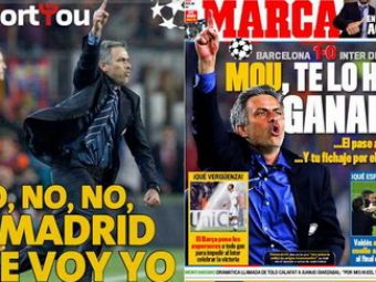 Mourinho pe prima pagina in presa de la Madrid: &quot;Nu, Nu, Nu, la Madrid ma duc eu!&quot;