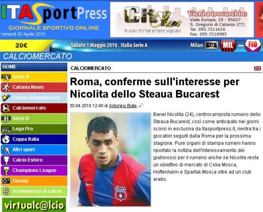 Italienii anunta: "Roma confirma interesul pentru Nicolita!"_2