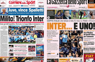 SUPER FOTO si VIDEO / "Inter este unica"! Vezi bucuria nebuna a lui Chivu, Balotelli si Mourinho_1