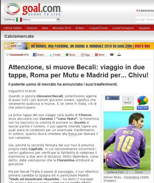 Presa din Italia anunta: "Miscarile lui Becali: Chivu, la Real! Mutu, la Roma!"_2