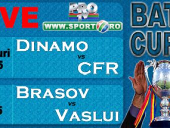 Drumul catre Cupa! Dinamo - CFR Cluj si Brasov - Vaslui, miercuri si joi la PRO TV!
