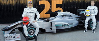 Mercedes GP Michael Schumacher Nico Rosberg