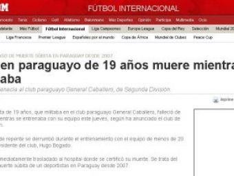 CE DRAMA! Un jucator de 19 ani din Paraguay a MURIT la antrenament!