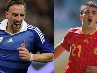 Ribery vs. David Villa:&nbsp;Franta - Spania LIVEtext pe www.sport.ro, miercuri ora 22:00!&nbsp;Vezi&nbsp;cu cine joaca adversarele Romaniei: