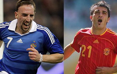 Ribery vs. David Villa:&nbsp;Franta - Spania LIVEtext pe www.sport.ro, miercuri ora 22:00!&nbsp;Vezi&nbsp;cu cine joaca adversarele Romaniei: