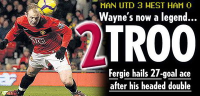 Manchester United Wayne Rooney West Ham