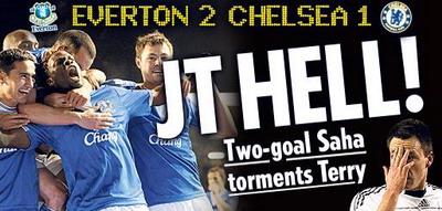 Chelsea KO:&nbsp;Saha a dat 2 super goluri si a ratat si un penalty!&nbsp;Everton 2-1 Chelsea!&nbsp;VIDEO: