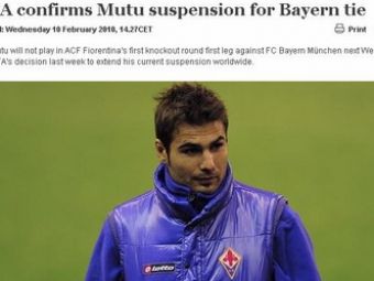 UEFA a confirmat:&nbsp;Mutu nu va putea juca in Liga Campionilor!