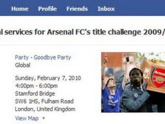 Bye bye titlu! Fanii lui&nbsp;Chelsea au inmormantat pe Facebook sperantele lui Arsenal la titlu!