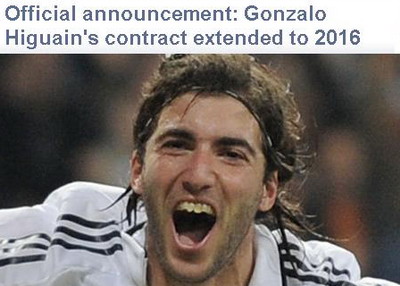 Contract Gonzalo Higuain prelungire Real Madrid
