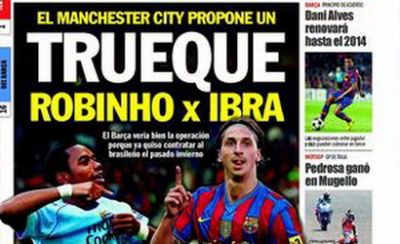 Barcelona Manchester City Robinho Zlatan Ibrahimovic
