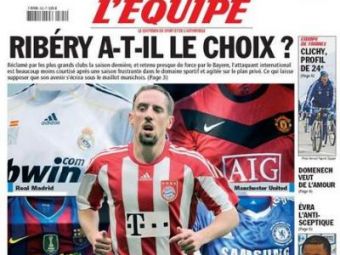 Unde ajunge Ribery in vara? &quot;Barcelona, 1%&quot;&nbsp;Vezi ce procente au Real, Chelsea si Manchester