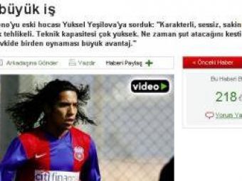 Descrierea lui Dayro in presa din Turcia: &quot;El a tinut Steaua in spate! E tehnic, periculos si eficient&quot;