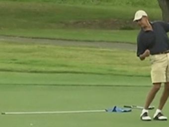 VIDEO: Sport la nivel inalt: Obama vrea sa-l depaseasca pe Tiger Woods la golf!