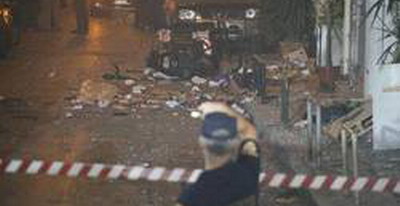 atentat bomba Olympiakos Pireu Panserraikos Serres