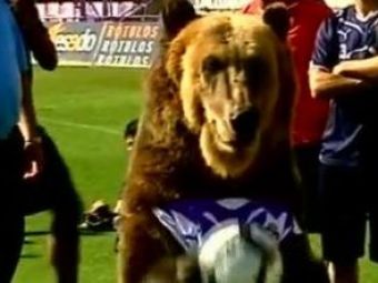 Un urs s-a apucat de fotbal!&nbsp;Vezi ce poate sa faca ursul lui Valladolid!