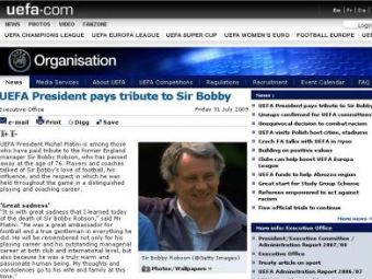 Cum a reactionat Platini cand a auzit de moartea lui Sir Bobby Robson