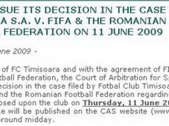 TAS: Decizia in cazul punctelor Timisoarei va fi anuntata pe 11 iunie!