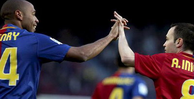 Andres Iniesta Barcelona Thierry Henry
