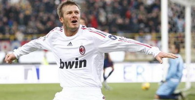 Italia, la picioarele lui Beckham: vezi primul gol al englezului pentru Milan!