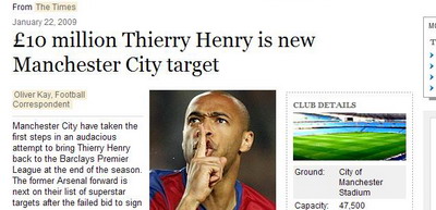 Manchester City Thierry Henry