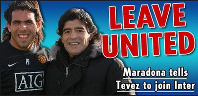 Carlos Tevez Jose Mourinho Manchester United