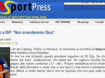 Catania joaca tare: "Cu banii de la CFR pentru Dica, ne cumparam paine!"
