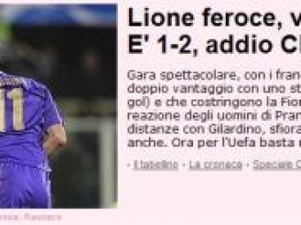 Gazzetta dello sport: "Lyon feroce, Fiorentina doar frumoasa" 