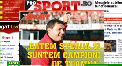ProSport / Borcea: "Batem Steaua si luam titlul"