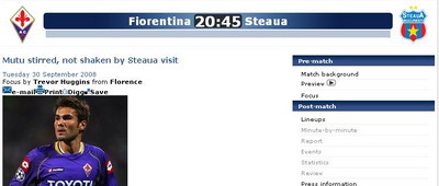 Adrian Mutu Champions League Fiorentina Steaua