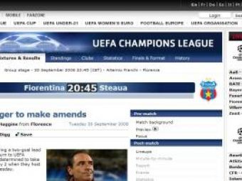 UEFA: "Fiorentina vrea revansa cu Steaua!"