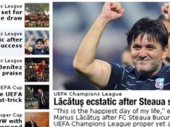 Site-ul UEFA:"Lacatus duce Steaua in grupele UCL!"