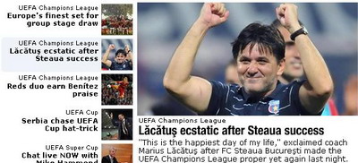 Europa League Marius Lacatus Steaua